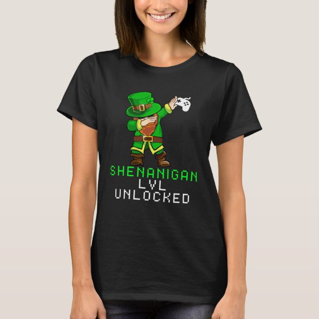 Camiseta Dabbing Shamrock Shenanigans Leprechaun Unicorn Ga (Frente)