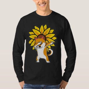 Camiseta Dabbing Shiba Akita Inu Dog Sunflower Autism Aware