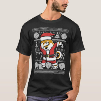 Camiseta Dabbing Shiba Inu Ugly Christmas Sweater Graphic C