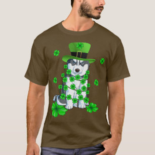 Camiseta Dabbing Siberian Husky Dia de São Patrício