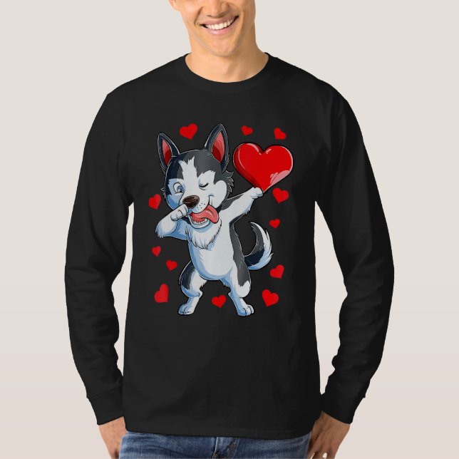 Camiseta Dabbing Siberian Husky Heart Boys L (Frente)