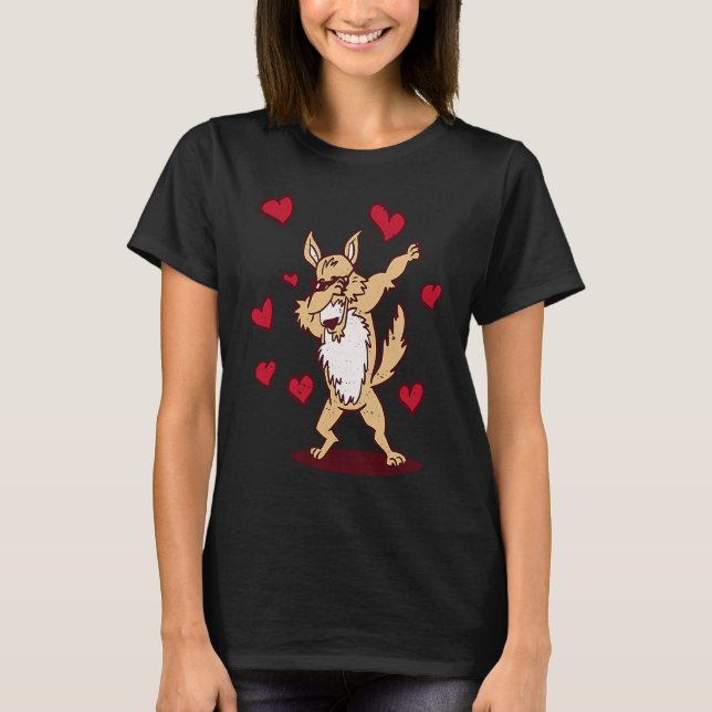 Camiseta Dabbing Siberian Husky Heart Valentine's Day Dab D (Frente)