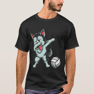 Camiseta Dabbing Siberian Husky Wolf Dab Cute Volleybal