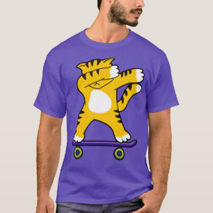 Camiseta Dabbing Skater Cat Funny Dab Skateboard