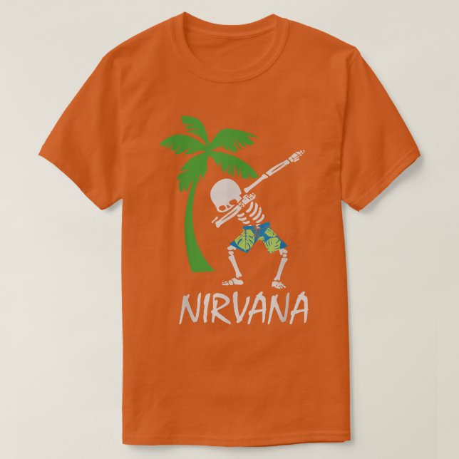 Camiseta Dabbing skeleton Beach nirvana  (Frente do Design)