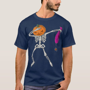 Camiseta Dabbing Skeleton Dia de as Bruxas engraçado Pumpki