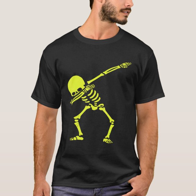 Camiseta Dabbing Skeleton Halloween Radioative Skeleton (Frente)