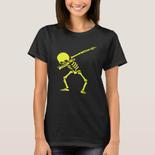 Camiseta Dabbing Skeleton Halloween Radioative Skeleton