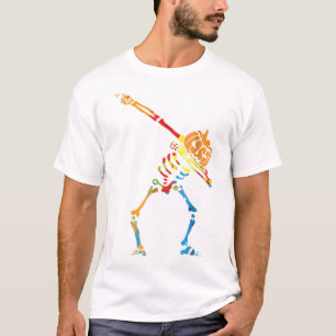 Camiseta Dabbing Skeleton Lazy Costume Pumpkin Head Irônico