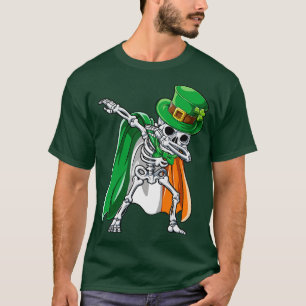 Camiseta Dabbing Skeleton Leprechaun St Patricks Day For Bo