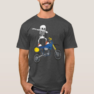 Camiseta Dabbing Skeleton Motocross Bike Rider Skeleton