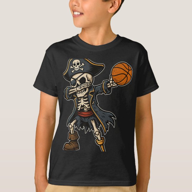 Camiseta Dabbing Skeleton Pirate Basball Pirat (Frente)