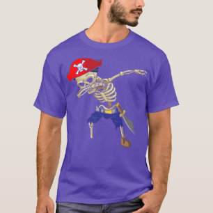 Camiseta Dabbing Skeleton Pirate Funny Tee Pirate Costume P