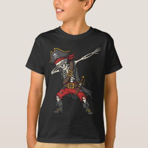 Camiseta Dabbing Skeleton Pirate Halloween Costume