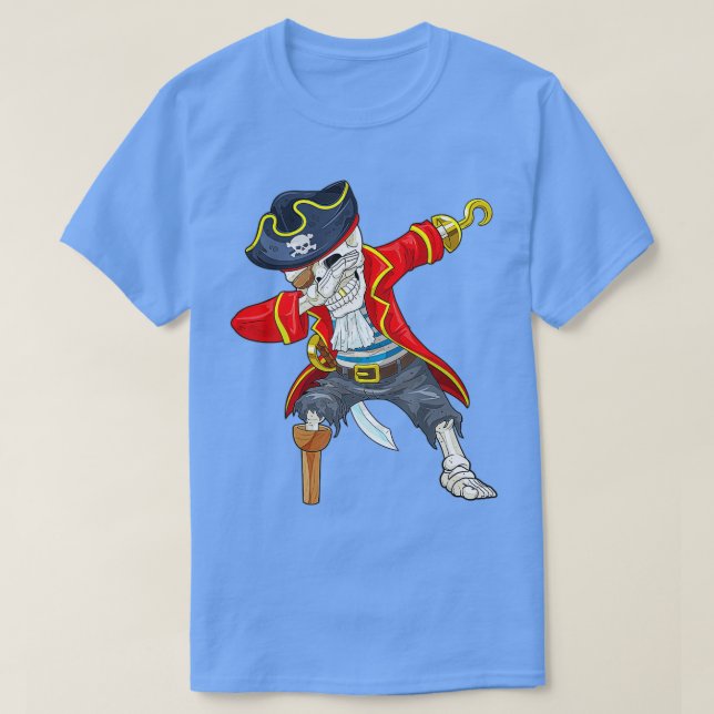 Camiseta Dabbing Skeleton Pirate Halloween Costume Jolly Ro (Frente do Design)