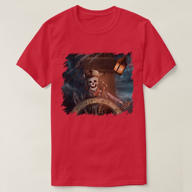 Camiseta Dabbing Skeleton Pirate Halloween Costume Jolly Ro (Frente do Design)