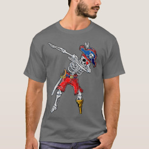 Camiseta Dabbing Skeleton Pirate Halloween Crianças Engraça