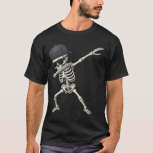 Camiseta Dabbing Skeleton Pirate Halloween Kids Jolly Roger