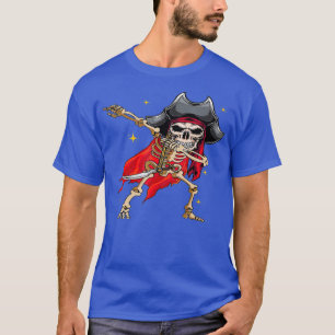 Camiseta Dabbing Skeleton Pirate Halloween Kids Jolly Roger