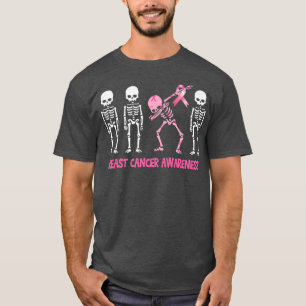 Camiseta Dabbing Skeleton Rosa Fita Cancer