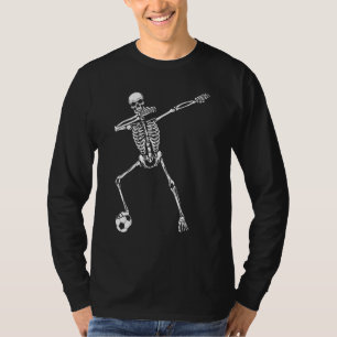 Camiseta Dabbing Skeleton Soccer Players For Boys Halloween