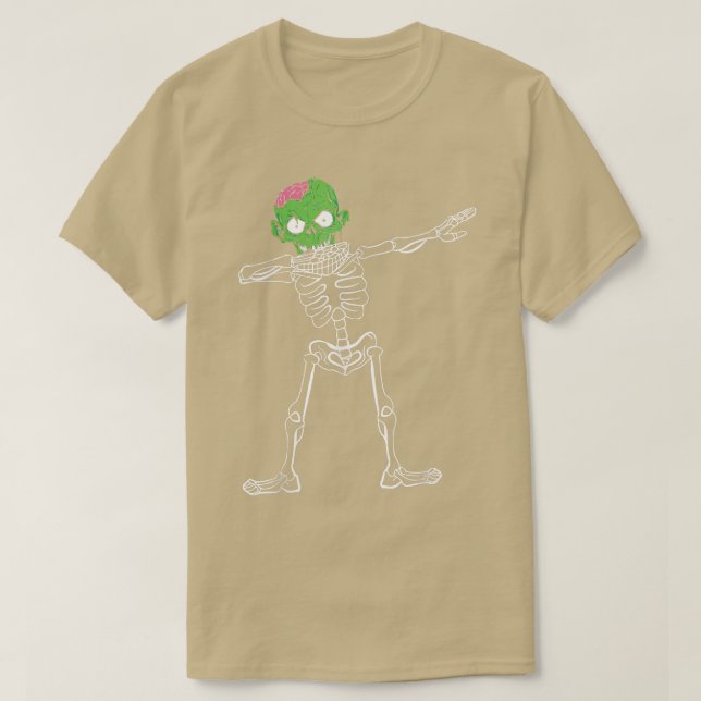 Camiseta Dabbing Skeleton Zombie Happy Halloween Costumes W (Frente do Design)