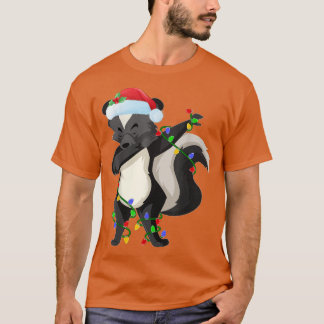 Camiseta Dabbing Skunk Xmas Luzes Engraçadas Papais noeis S