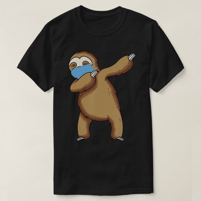 Camiseta Dabbing Sloth Com Máscara Engraçado Dab Bunny (Frente do Design)