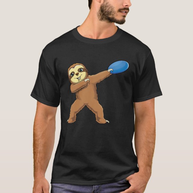 Camiseta Dabbing Sloth Dab Disc Golf  Girls Womens (Frente)