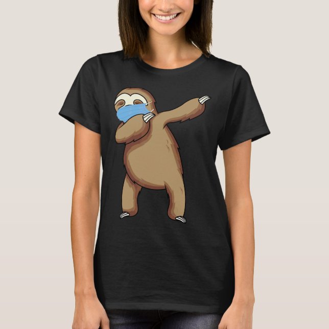 Camiseta Dabbing Sloth with Face Mask (Frente)