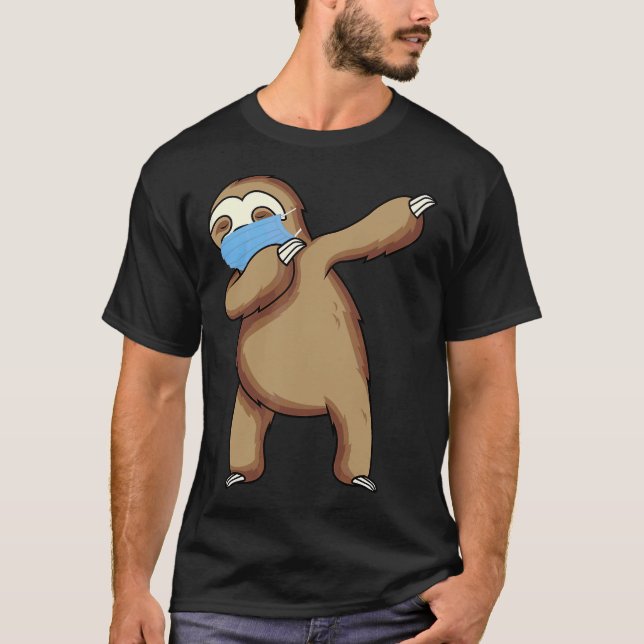 Camiseta Dabbing Sloth with Face Mask (Frente)