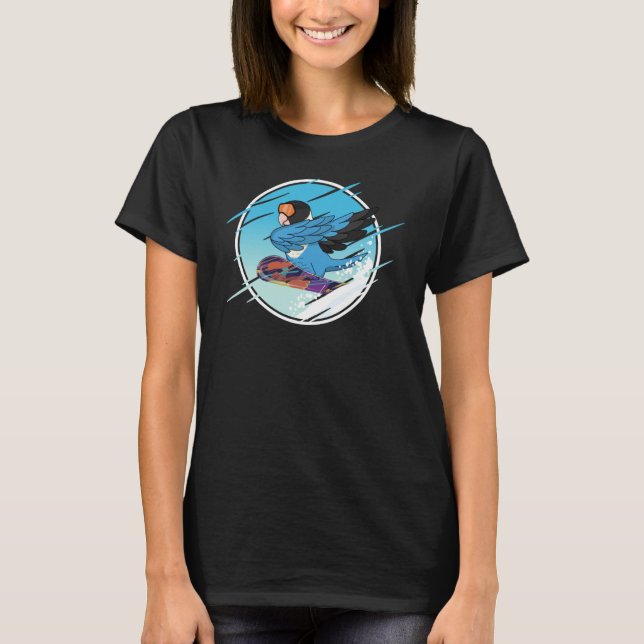 Camiseta Dabbing Snowboard Parrot I Blue masked Lovebird (Frente)