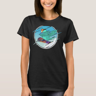 Camiseta Dabbing Snowboard Parrot I Turquesa Parrotlet