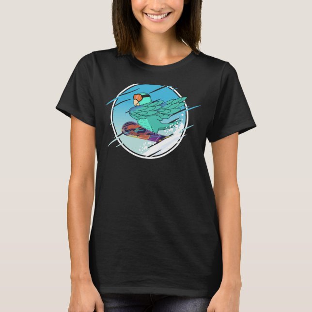 Camiseta Dabbing Snowboard Parrot I Turquesa Parrotlet (Frente)