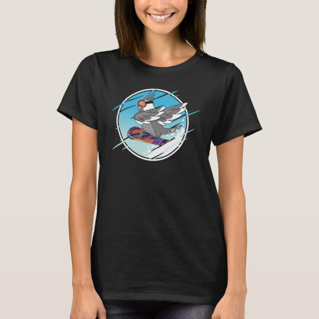 Camiseta Dabbing Snowboard Parrot I White Face Cinza Cocat (Frente)
