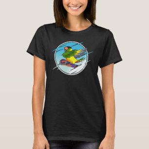 Camiseta Dabbing Snowboard Parrot I Yellow Green Chee