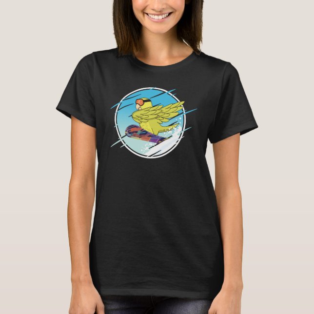Camiseta Dabbing Snowboard Parrot I Yellow Parrotlet (Frente)