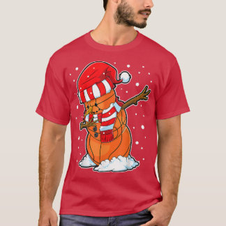 Camiseta Dabbing Snowman Basball Ball Papais noeis de Natal