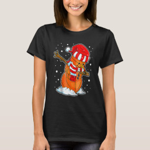 Camiseta Dabbing Snowman Basball Ball Papais noeis de Natal