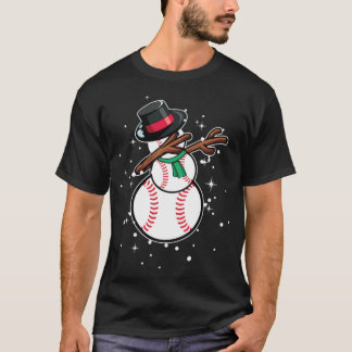 Camiseta Dabbing Snowman Baseball Funny Christmas baseball 