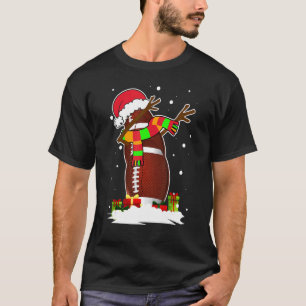 Camiseta Dabbing Snowman Futebol Ball Papais noeis de Natal