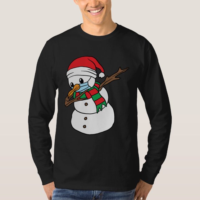 Camiseta Dabbing Snowman Mask Xmas Dab Christmas Santa (Frente)