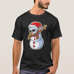 Camiseta Dabbing Snowman Santa Hat com óculos de sol Christ