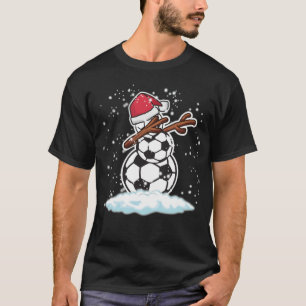 Camiseta Dabbing Snowman Soccer Natal Engraçado T mens soc