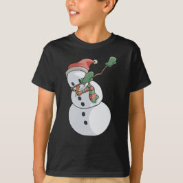Camiseta Dabbing Snowman T-Shirt Engraçado Natal