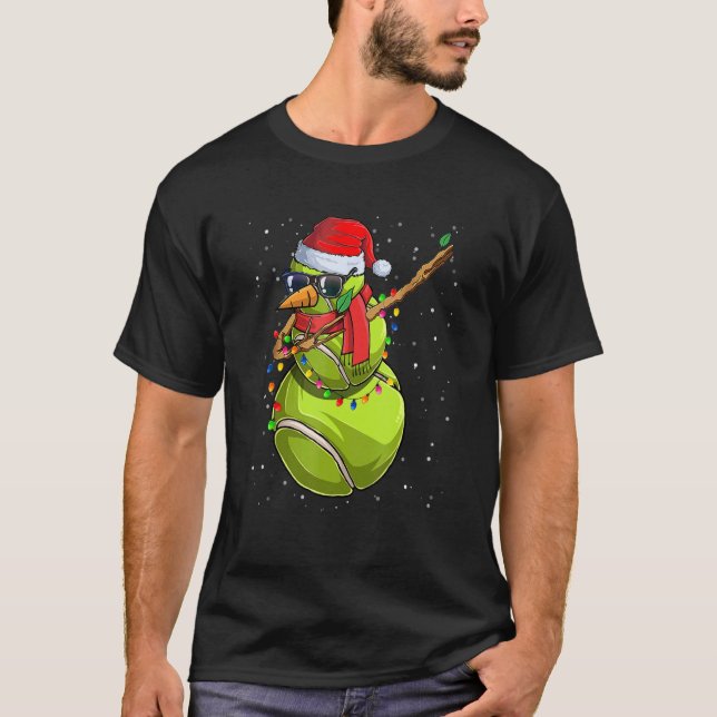 Camiseta Dabbing Snowman Tênis Lover Santa Hat Natal P (Frente)