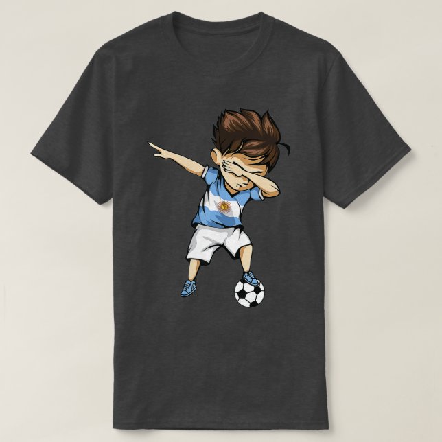 Camiseta Dabbing Soccer Argentina Jersey - Foo argentino (Frente do Design)