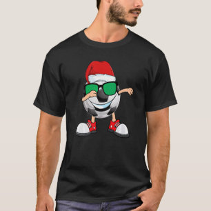 Camiseta Dabbing Soccer Ball Santa Hat Sunglass Christma