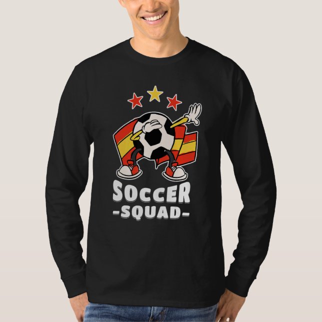 Camiseta Dabbing Soccer Ball Spanish Flag Soccer Squad 1 (Frente)