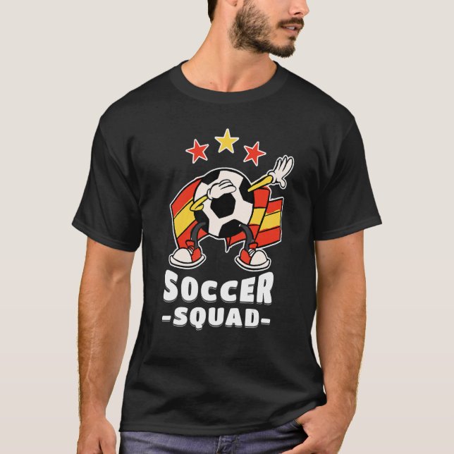 Camiseta Dabbing Soccer Ball Spanish Flag Soccer Squad 1 (Frente)